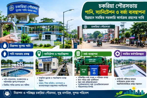 চকরিয়া পৌরসভায় পানি, স্যানিটেশন ও বর্জ্য ব্যবস্থাপনা উন্নয়নের দাবি