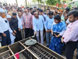 ​সরিষাবাড়ীতে ২৭৮ মিটার দীর্ঘ আরসিসি ব্রিজের ভিত্তিপ্রস্তর স্থাপন করলেন এমপি শামীম ​
